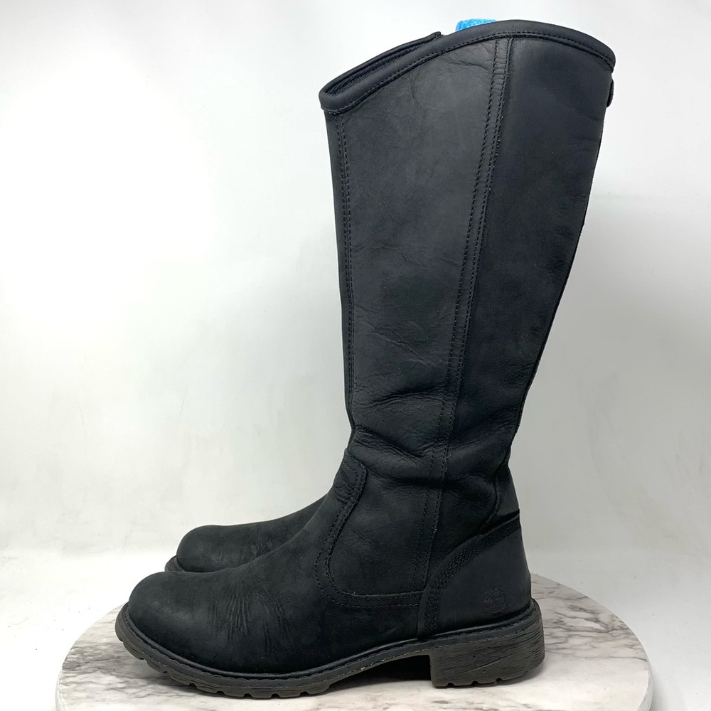 Timberland Earthkeepers Stoddard Black Nubuck Waterproof Boots 7 Moto Edgy - Picture 3 of 16